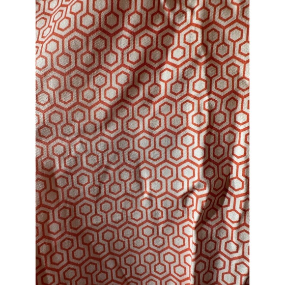 NY & Co Collection Orange Geometric Straight Crop Sateen Pants Women's Size 12 - Picture 2 of 5
